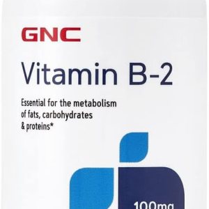 GNC Vitamin B-2 100mg, 100 Tablets, Metabolizes Fats, Carbohydrates and Proteins