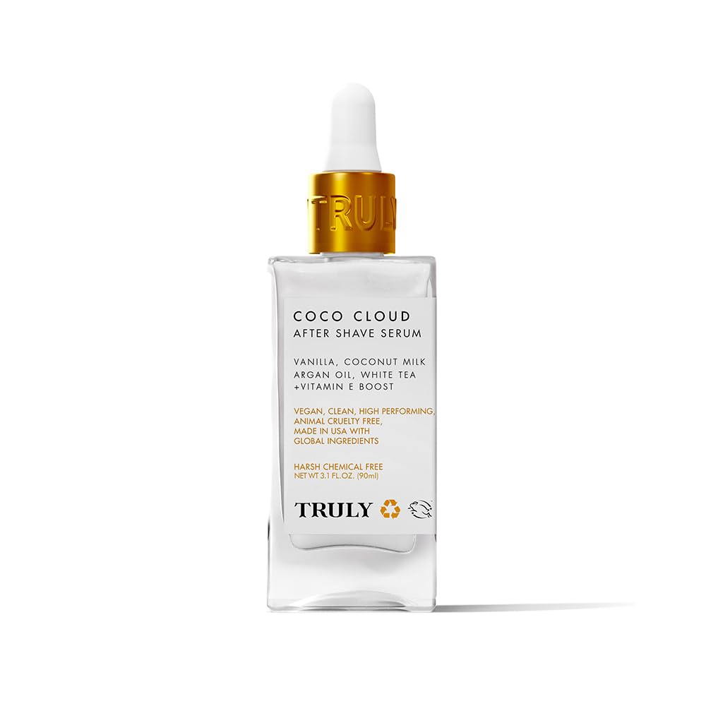Truly Beauty Coco Cloud After Shave Serum – Alleviates Post Shave Dryness, Ingrowns with Argan Oil, Vanilla & Coconut – After Shave Oil for The Whole Body – 3 Fl Oz Truly Beauty Coco Cloud After Shave Serum – Alleviates Post Shave Dryness, Ingrowns with Argan Oil, Vanilla & Coconut – After Shave Oil for The Whole Body – 3 Fl Oz