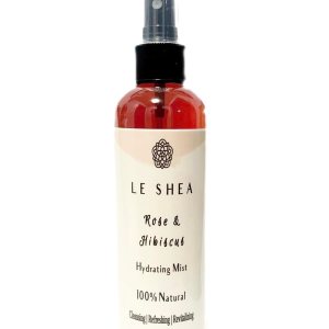Hibiscus & Rose Water Spray with Aloe Vera, Rose Oil, All Natural Hydrating Facial Mist, Refresh Moisturize Hair Beard Braid Dreadlock Loc Condition Skin Body Face Rosewater Leave In 8.7 oz