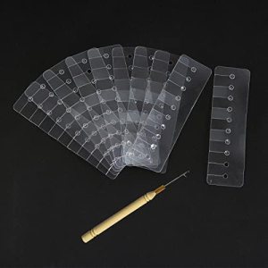 Heat Shield Guards for Hair Extension Multi Hole Shield Spacers Fusion Glue Protector Templates with Hook Pulling Needle for Hair Extensions (10 Pieces)