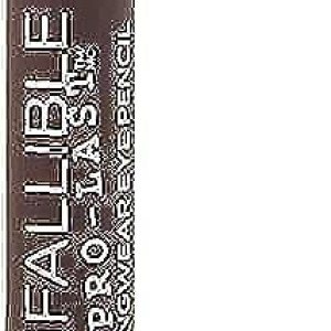 L’Oreal Paris Makeup Infallible Pro-Last Pencil Eyeliner, Waterproof and Smudge-Resistant, Glides on Easily to Create any Look, Brown, 0.042 oz.