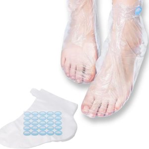 100pcs Paraffin Bath Liners for Foot,Disposable Plastic Foot Covers for feet for Foot Moisturizing,Foot Spa Covers for Women, Feet Care Socks,Moisturizing Foot Bags (A-Transparent Color)
