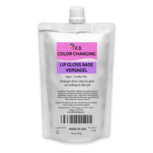 TKB Color Changing Versagel Lip Gloss Base| Clear to Pink| Vegan, Cruelty-Free, Gluten-Free, Long-Lasting| DIY Customizable with Pigments, Glitters| Made in USA (15 Ounce (Pack of 1))