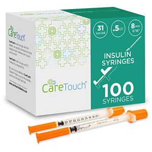 Care Touch CTIS315 Insulin Syringe, 31 Gauge, 5/16″ Size, Pack of 100