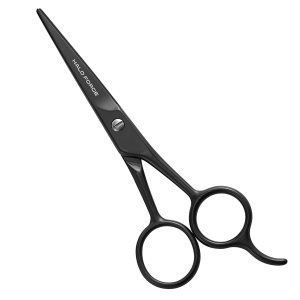 Professional Mustache & Beard Scissors: Small Sharp Stainless Steel Beard Shears For Men Personal Care Precision Trimming Mustache, Facial Hair, Eyebrow, 5.5 Inch (Black)