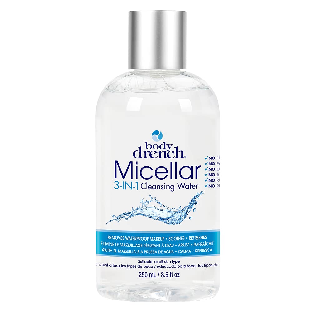 Body Drench Micellar 3-In-1 Cleansing Water – Removes Waterproof Makeup, 8.5 fl oz Body Drench Micellar 3-In-1 Cleansing Water – Removes Waterproof Makeup, 8.5 fl oz