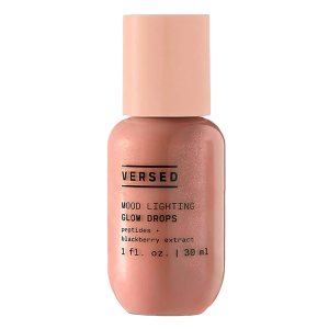 Versed Mood Lighting Glow Drops, Rose – Liquid Blush & Liquid Highlighter Drops with Illuminating Light-Reflecting Pigments for Glowing Skin – Vegan (1 fl oz)