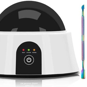 Upgraded Steam Nail Polish Remover Machine, Gel Nail Steamer with Color Cuticle Pusher Spoon Tools for Nail Gel Polish Removal, Black01