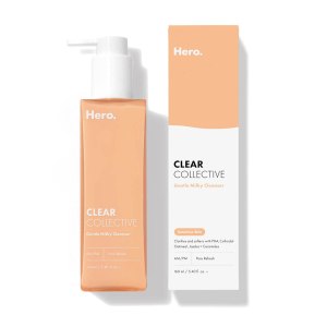 Clear Collective Gentle Milky Cleanser from Hero Cosmetics – Gentle Pore-Clarifying Cleanser for Sensitive, Blemish-Prone Skin with PHA, Colloidal Oatmeal, and Jojoba + Ceramides – Dermatologist Tested and Vegan-Friendly (5.4 fl oz)