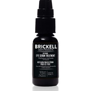 Brickell Men’s Dark Circle Under Eye Treatment Serum For Men, Natural and Organic Eye Gel to Firm Men’s Wrinkles, Reduce Dark Bags Under Eyes, and Promote Youthful Skin, 0.65 Ounce, Unscented