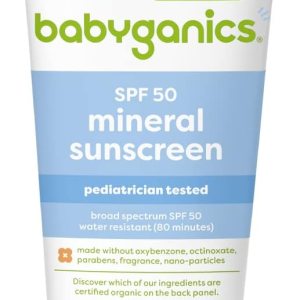 Babyganics 50 Spf Sunscreen Lotion, All Mineral Baby Sunscreen Lotion | UVA UVB Protection | Water Resistant, 6 oz