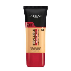 L’Oreal Paris Makeup Infallible Pro-Matte Liquid Longwear Foundation, 105 Natural Beige, 1 fl; oz.