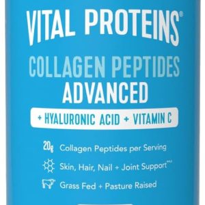 Vital Proteins Collagen Powder Supplement Hydrolyzed Peptides with Hyaluronic Acid and Vitamin C – Non-GMO, Dairy & Gluten Free Unflavored, 9.33oz