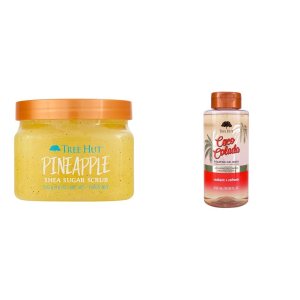 Tree Hut Pineapple Shea Sugar Exfoliating & Hydrating Body Scrub, 18 oz & Coco Colada Radiant & Refresh Foaming Gel Wash, 18 oz.