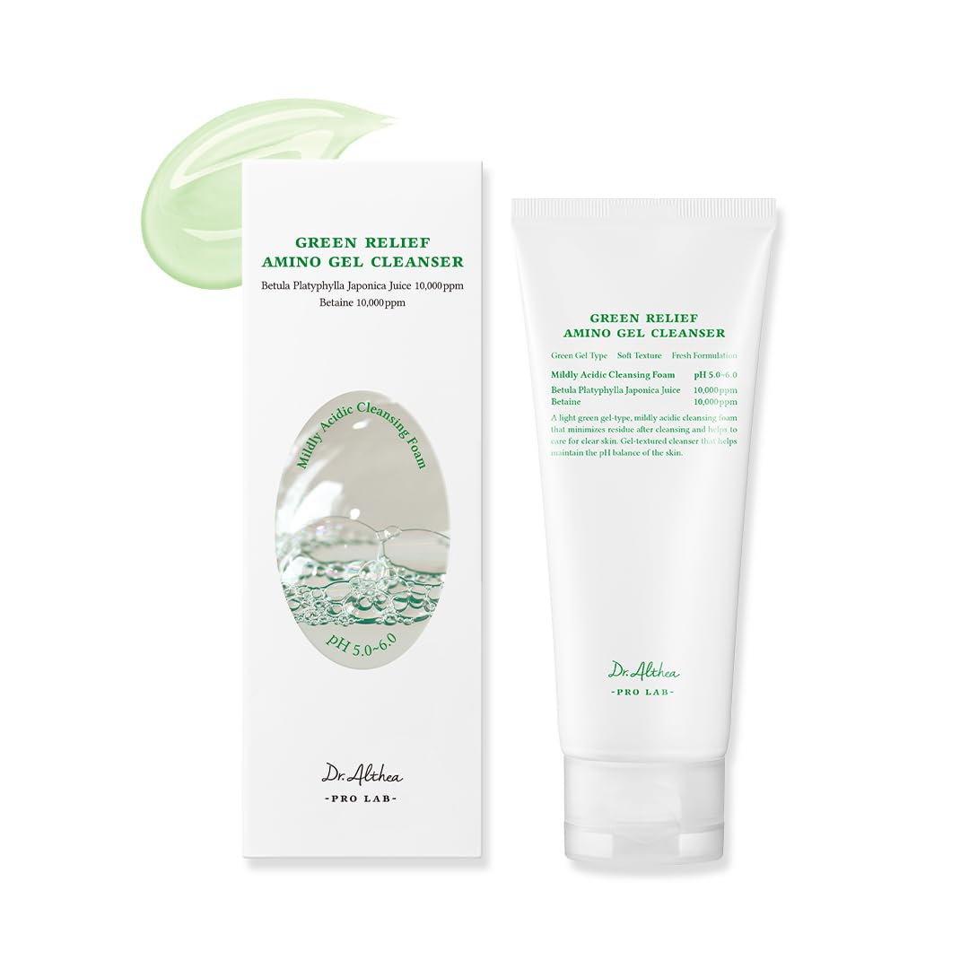 Dr.Althea Green Relief Amino Gel Cleanser – Lightwight hydrating gel type cleaner, Mild, Deep Cleansing foam, Betaine, Hyaluronic Acid, Daily Face Wash & Makeup Remover, Sensitive skin safe Dr.Althea Green Relief Amino Gel Cleanser – Lightwight hydrating gel type cleaner, Mild, Deep Cleansing foam, Betaine, Hyaluronic Acid, Daily Face Wash & Makeup Remover, Sensitive skin safe