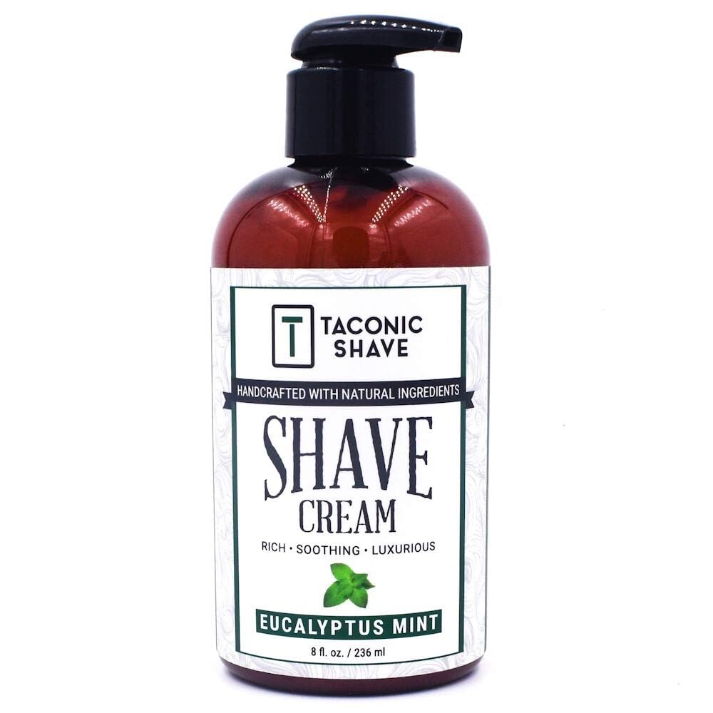 Taconic Shave, Natural Shaving Cream – Eucalyptus & Mint – Ultra-Rich High Lather Formula – Natural Shave Cream for Men & Women in 8 oz. Pump Bottle – Scented Shaving Cream Taconic Shave, Natural Shaving Cream – Eucalyptus & Mint – Ultra-Rich High Lather Formula – Natural Shave Cream for Men & Women in 8 oz. Pump Bottle – Scented Shaving Cream
