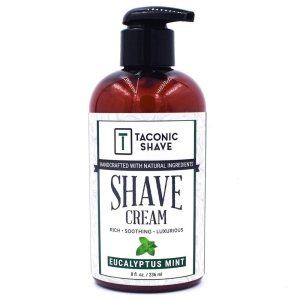 Taconic Shave, Natural Shaving Cream – Eucalyptus & Mint – Ultra-Rich High Lather Formula – Natural Shave Cream for Men & Women in 8 oz. Pump Bottle – Scented Shaving Cream