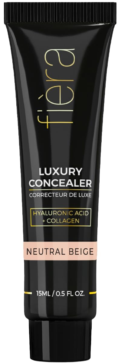 Fièra Luxury Concealer with Anti-Aging – All Day Coverage for Dark Circles, Fine Lines, Wrinkles & Spots – Neutral Beige, 0.5 Ounce Fièra Luxury Concealer with Anti-Aging – All Day Coverage for Dark Circles, Fine Lines, Wrinkles & Spots – Neutral Beige, 0.5 Ounce