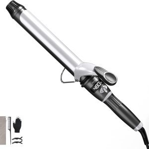 Curling Iron,Hot Tools Curling Iron with Ceramic Long Barrel,Curling Iron 1 1/2 Inch with Fast Heat Up Dual Voltage,LCD Display,22 Heat Setting for Long & Short Hair,Auto-Off(1.5 inch)