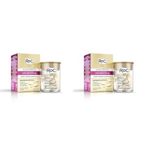 RoC Retinol Correxion Line Smoothing Night Serum Capsules, Daily Anti-Aging Skin Care Treatment for Fine Lines, Dark Spots, Acne Scars, 10 Count (Pack of 2)