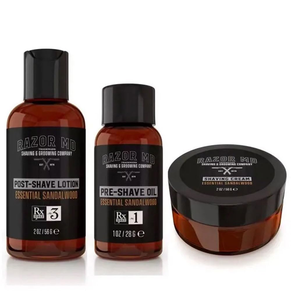 Shave Trio for Men Pre-Shave Oil, Shaving Cream, Post-Shave Lotion, Premium Beard Care Kit And Beard Grooming Set Perfect for Conditioning And Beard Care, Sandalwood Shave Trio for Men Pre-Shave Oil, Shaving Cream, Post-Shave Lotion, Premium Beard Care Kit And Beard Grooming Set Perfect for Conditioning And Beard Care, Sandalwood