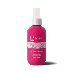 12 Benefits Instant Healthy Hair Treatment – Leave In Conditioner Spray with Quaternium 39 and Silk Fibre Protein – Smooths Frizz, Strengthens & Repairs Damaged Hair – Made in USA, (6 Fl Oz)