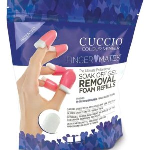 Cuccio Finger Mates Soak Off Gel Removal System – Reusable Non Latex Caps Remove Gel Nail Polish (50 Foam Pad Refills)