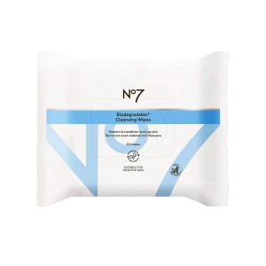 No7 Biodegradable Cleansing Wipes – Waterproof Mascara & Makeup Remover Wipes – Vitamin B5 + Witch Hazel & Fennel Extract Facial Cleansing Wipes for Revitalized Radiant Skin (Dual Pack, 60 Wipes)