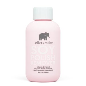 ella+mila Soy Nail Polish Remover Non-Acetone Nail Polish Remover – Non-Toxic Fingernail Polish Remover – Enriched with Lavender Essential Oil & Vitamins A,C & E (4 fl oz)