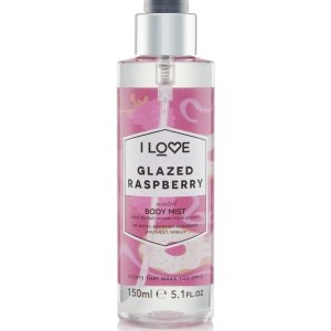 I Love Glazed Raspberry Scented Body Mist – Body Mist Fragrance – Long Lasting Body Spray with Natural Fruit Extracts – Raspberry and Vanilla – 5.1 oz