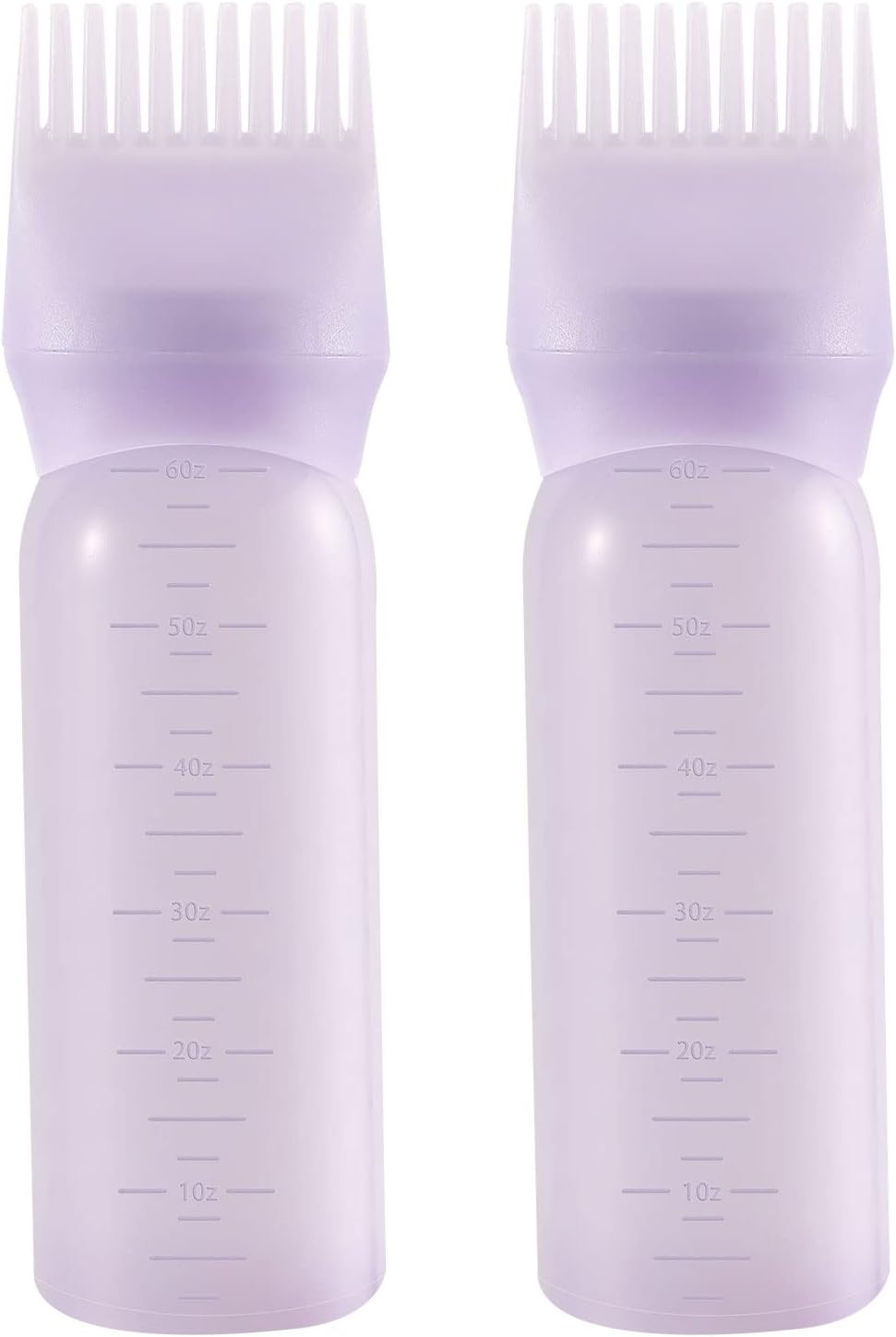 Pimoys Root Comb Applicator Bottle 6 Ounce, Oil Applicator for Hair Dye, Bottle Applicator Brush with Graduated Scale, Purple, 2 Pack Pimoys Root Comb Applicator Bottle 6 Ounce, Oil Applicator for Hair Dye, Bottle Applicator Brush with Graduated Scale, Purple, 2 Pack