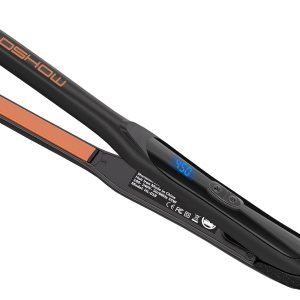 DSHOW Pencil Flat Iron, Small Flat Iron Mini Hair Straightener for Short Hair 1/2 inch Tourmaline Ceramic Hair Straightener Variable Temperature Dual Voltage(Black)