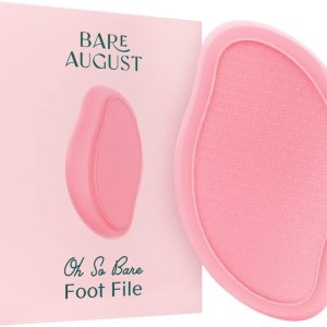 Bare August Glass Foot File Callus Remover- Heel Scraper & in Shower Foot Scrubber Dead Skin Remover – Pedicure Foot Buffer for Soft Feet