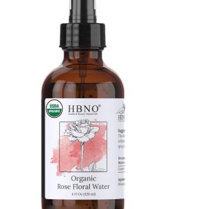 HBNO® California Bottled Organic Rose Water for Face 4 fl oz (120ml) – USDA Certified Organic Rose Water Spray for Face – Pure Rose Water for Hair – Rosewater Face Mist, Rose Water Spray for Cleansing