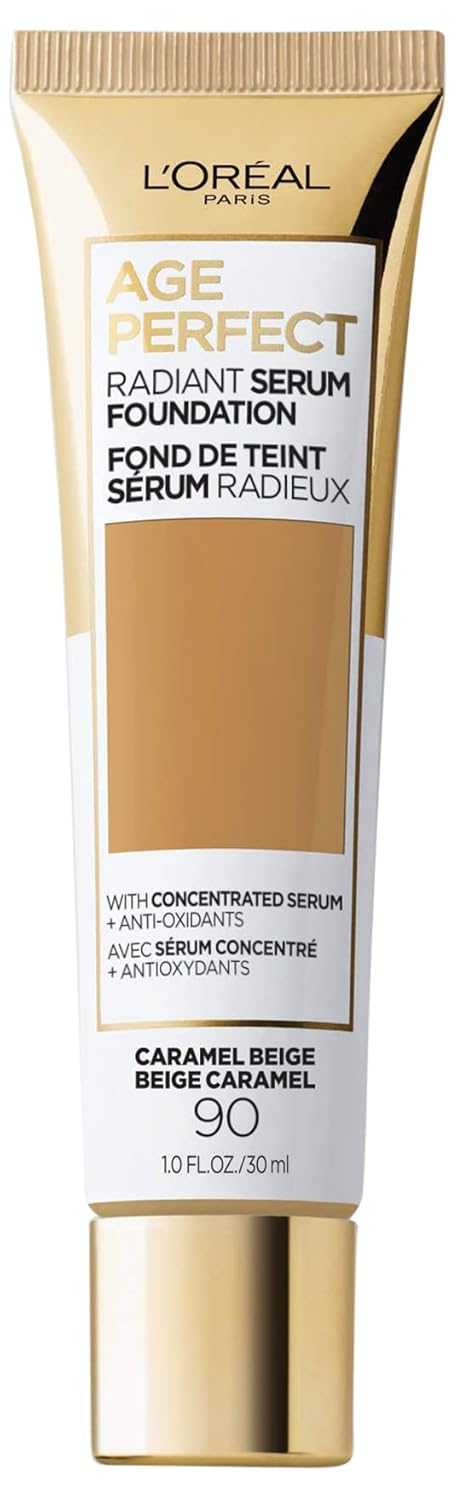 L’Oreal Paris Age Perfect Radiant Serum Foundation with SPF 50, Caramel Beige, 1 Ounce L’Oreal Paris Age Perfect Radiant Serum Foundation with SPF 50, Caramel Beige, 1 Ounce
