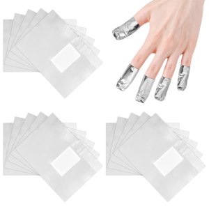 500 Packs Nail Foil Wraps Remover, Aluminium Foil Nail Remover with Pre-attached Lint-Free Cotton Pads, Quickly & Easily Gel Nail Polish Remover Foil Wraps, Nail Art Cleaner for Women