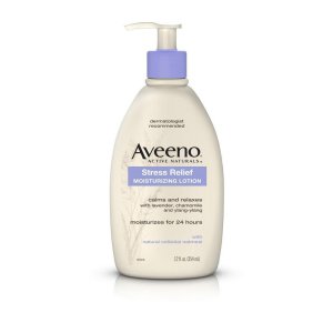 Aveeno Stress Relief Moisturizing Body Lotion with Lavender, Natural Oatmeal and Chamomile & Ylang-Ylang Essential Oils to Calm & Relax, 12 fl. oz (Pack of 3)