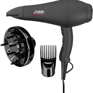 Hair Dryer Ionic Infrared Blow Hair Dryer with 1875W Professional Salon Hair Dryer,Diffuser & Concentrator Attachments for Curly Hair, Black (XX-Large)