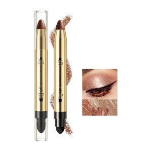 AKARY Eyeshadow Stick Makeup, Waterproof Pearlescent Cream Eye Shadow Pencil, Shimmer Eyeshadow Pencil Crayon for Eyes White Brown, High Pigmented Eye Shadow Pen Eye Brightener Stick Highlighter, 03 Milk Tea Brown