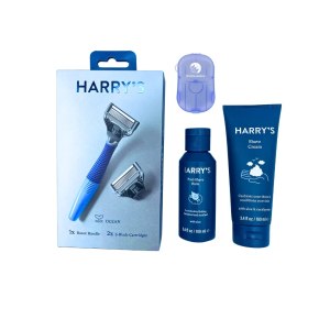 Harrys Razor Shaving Bundle with 2 Cartridges, Shave Cream, Post Shave Balm and Disposable Soap Sheets