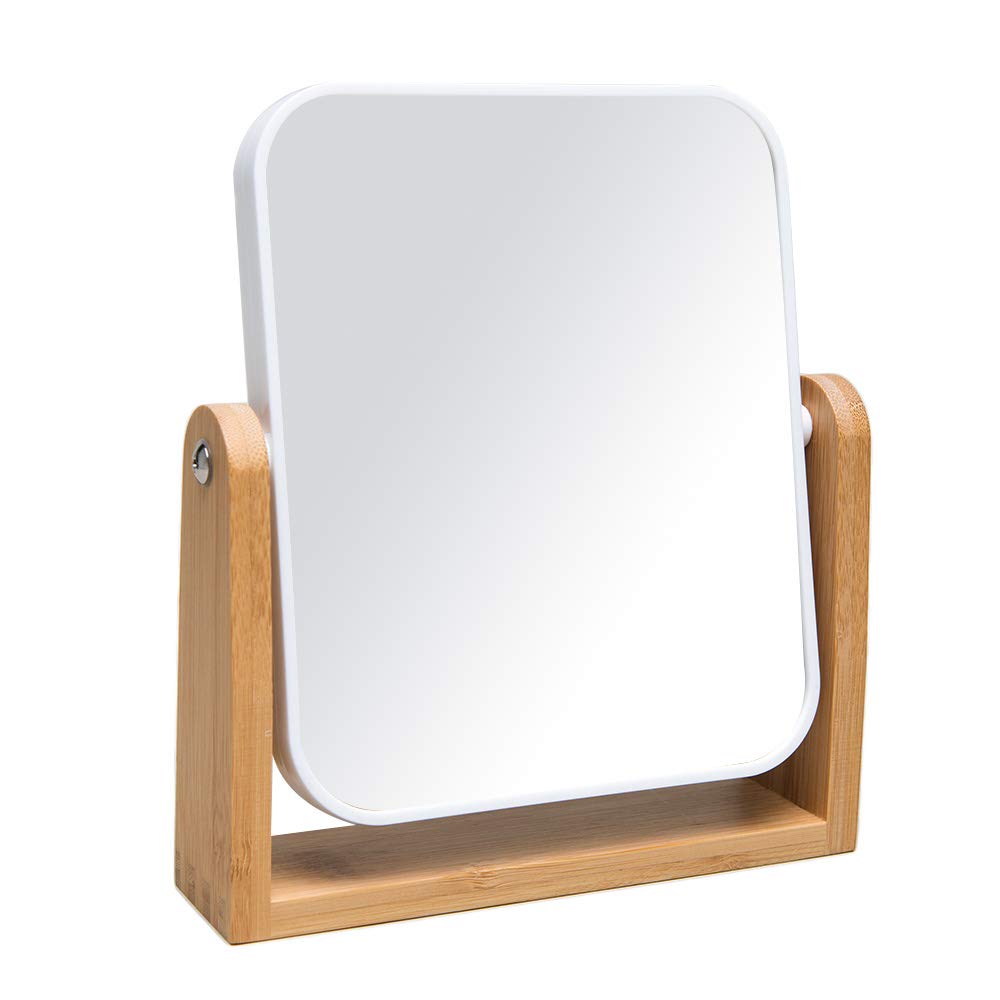 YEAKE Vanity Makeup Mirror with Natural Bamboo Stand,8 Inch 1X/3X Magnification Double Sided 360 Degree Swivel Magnifying Mirror,Portable Table Desk Countertop Mirror Bathroom Shaving Make Up Mirror YEAKE Vanity Makeup Mirror with Natural Bamboo Stand,8 Inch 1X/3X Magnification Double Sided 360 Degree Swivel Magnifying Mirror,Portable Table Desk Countertop Mirror Bathroom Shaving Make Up Mirror