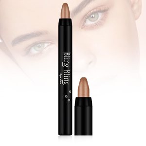2024 New Eyeshadow Stick Set, 16 Color Highlighter Eyeshadow Pencil Waterproof Glitter Eye Shadow Eyeliner Pen, Cream Eyeshadow Waterproof Long Lasting High Pigmented Eye Shadow (Gold Brown)