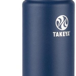 Takeya Actives 18 oz Vacuum Insulated Stainless Steel Water Bottle with Spout Lid, Premium Quality, Midnight Blue