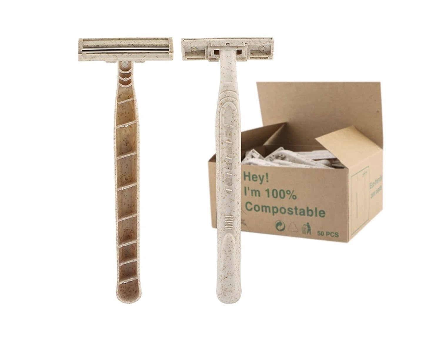 Eco-Friendly Razor | Disposable | Recycled Material | Men & Women Shaving Razor | Twin Blade | Biodegradable Wheat Straw, 100 Count (Pack of 1) Eco-Friendly Razor | Disposable | Recycled Material | Men & Women Shaving Razor | Twin Blade | Biodegradable Wheat Straw, 100 Count (Pack of 1)