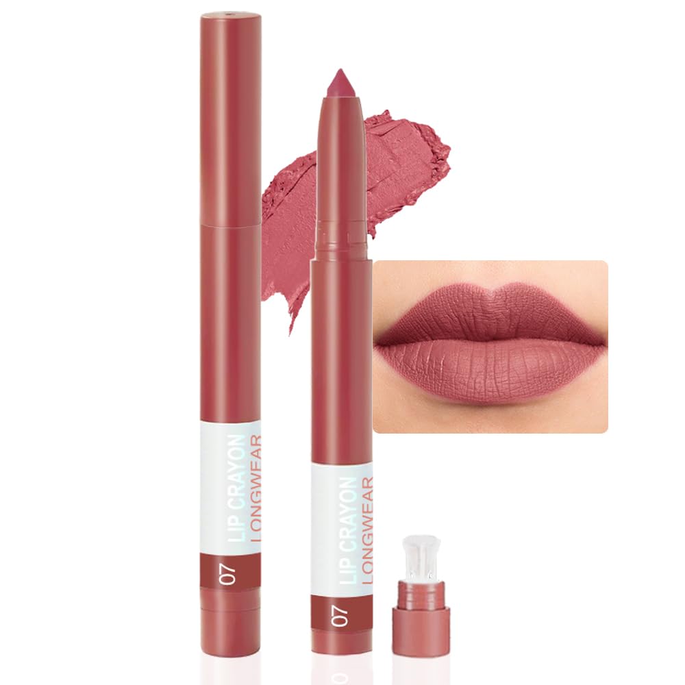BINGBRUSH Crayon Matte Longwear Lipstick Pack Set,Moisture Smooth Lipliner With Built-in Sharpener Ultimate Lip Crayon for Makeup- Waterproof Velvet Lipgloss Lip Stain (07#Purple Mauve Pink) BINGBRUSH Crayon Matte Longwear Lipstick Pack Set,Moisture Smooth Lipliner With Built-in Sharpener Ultimate Lip Crayon for Makeup- Waterproof Velvet Lipgloss Lip Stain (07#Purple Mauve Pink)