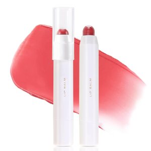 Erinde Tinted Lip Balm + Buildable Lip Color, Natural Gloss Finish, Hydrating Lightweight, Moisturize & Tint Lipstick with Vitamin E, Vegan Lip Balm Lip Care Makeup Gift, 01#