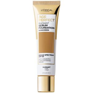 L’Oreal Paris Age Perfect Radiant Serum Foundation with SPF 50, Hazelnut, 1 Ounce