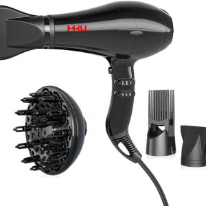 Professional Negative Ionic Hair Dryer 1875W Powerful Blow Dryer with Concentrator AC Motor Quiet Dryer Cool Shut Button