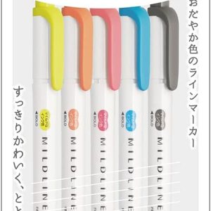 Zebra WKT7-N-5C-N Highlighter, Mild Liner, Friendly Color, N5 Colors