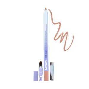 Kosas Hotliner Retractable Lip Liner Pencil with Built-In Brush & Sharpener – Easy Contouring, Hydrating, Long-Lasting – Pigmented Creamy Texture for Plumping Lips – Hyaluronic Acid & Konjac -100